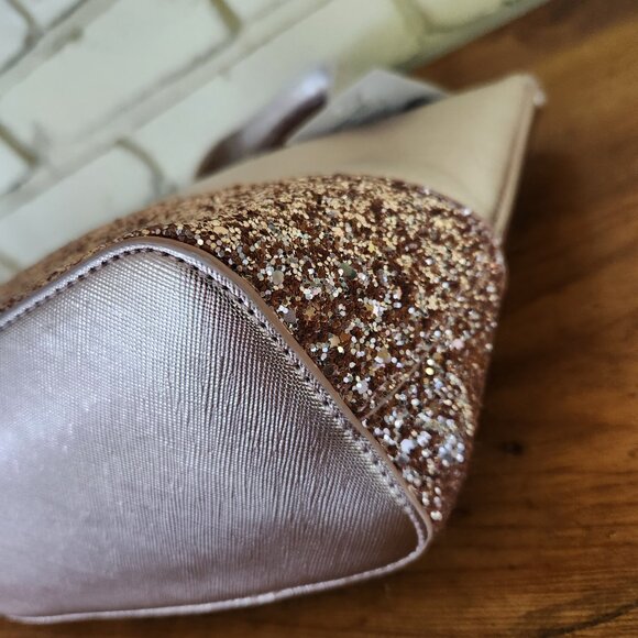 Nwt Kate Spade NY Gold Coast Pink Glitter Satchel Handbag Purse - Picture 6 of 10